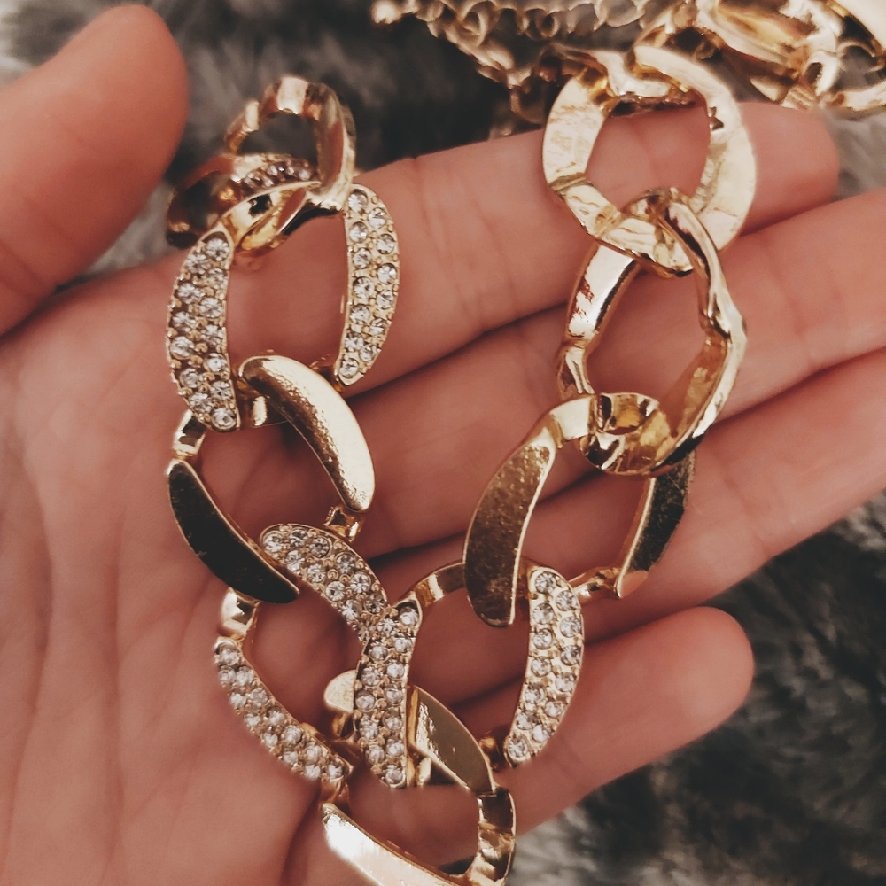 NWOT SHEIN Rhinestone Chain Choker/Necklace